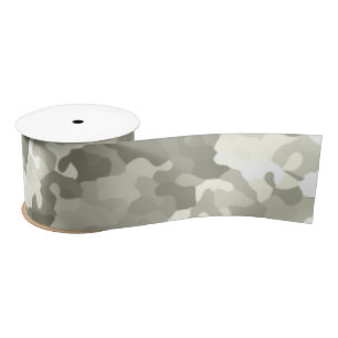 Gray Camouflage Pattern Satijnen Lint