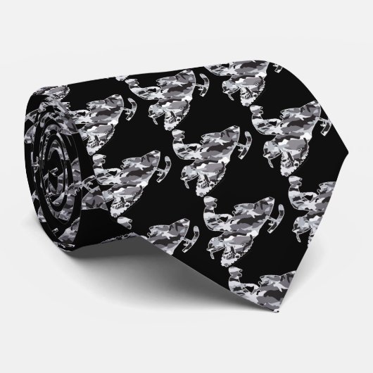 Gray Camouflage Snowmobile Stropdas (Opgerold)