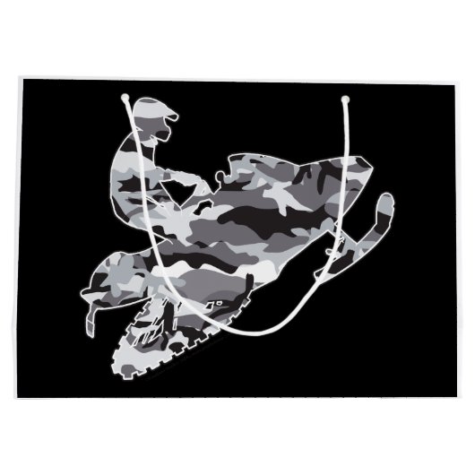 Gray Camouflage Snowmobiler Groot Cadeauzakje (Achterkant)