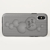 GRAY Cascading Hearts ❤ Knit iPhone case (Achterkant (horizontaal))