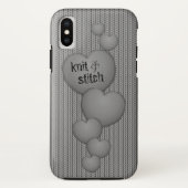 GRAY Cascading Hearts ❤ Knit iPhone case (Achterkant)
