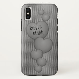 GRAY Cascading Hearts ❤ Knit iPhone case