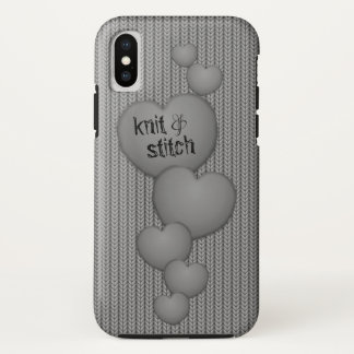 GRAY Cascading Hearts ❤ Knit iPhone case