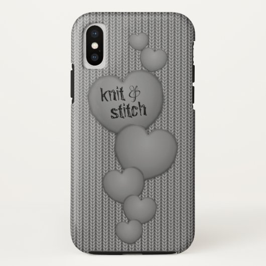 GRAY Cascading Hearts ❤ Knit iPhone case (Achterkant)