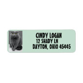 GRAY CAT CUTE Return Address Label (Voorkant)