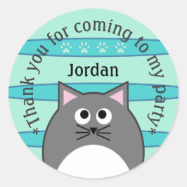 Gray Cat Dank je Ronde Sticker