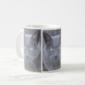 Gray Cat Face Close-up Koffiemok (Voorkant links)