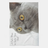 Gray Cat Golden Eyes Close-up Theedoek (Verticaal)