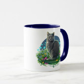 Gray Cat in the Flower Garden Mok (Voorkant rechts)