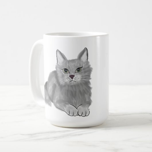 Gray Cat mama Koffiemok (Voorkant links)