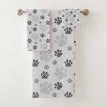 Gray Cat Paw Print Patroon