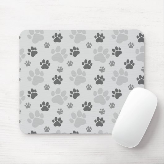 Gray Cat Paw Print Patroon Muismat (Met muis)