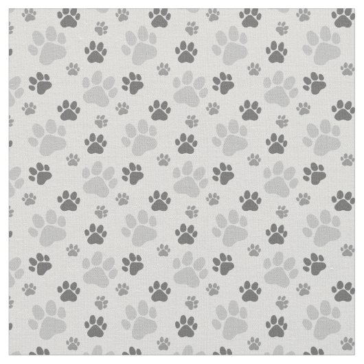 Gray Cat Paw Print Patroon Stof (Close Up)