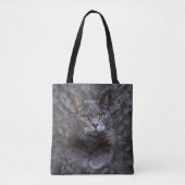 Gray Cat Portrait Tote Bag (Voorkant)