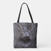 Gray Cat Portrait Tote Bag (Achterkant)
