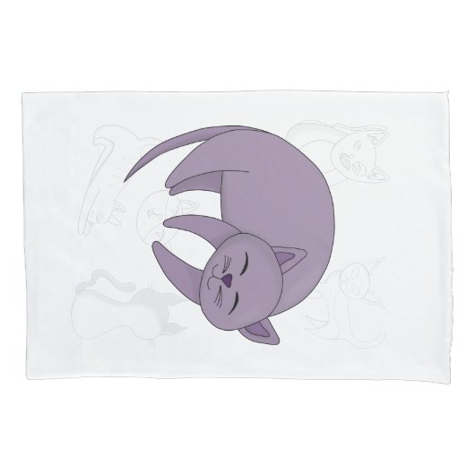 Gray Cat Sleeping and Kitten Doodles Duvet Cover Kussensloop (Voorkant)