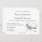 Gray Catbird Bird Art Wedding Invitation Kaart (Voorkant / Achterkant)