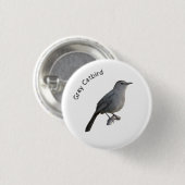 Gray Catbird Ronde Button 3,2 Cm (Voorkant /achterkant)