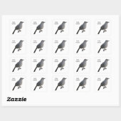 Gray Catbird Vierkante Sticker (Vel)