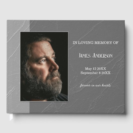 Gray Celebration of Life Memorial Foto Gastenboek (Voorkant)