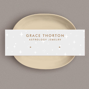 Gray Celestial Stars Stud Earring Display Kaart Mini Visitekaartje