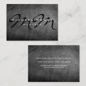 Gray Chalkboard Chubby Monogram Visitekaartje (Voorkant / Achterkant)