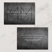Gray Chalkboard Chubby Monogram Visitekaartje (Voorkant / Achterkant)