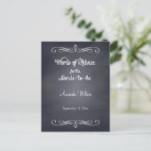 Gray Chalkboard Design Vrijgezellenfeest Advice Ka Advieskaart (Staand voorkant)