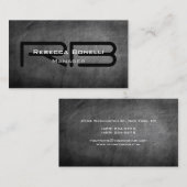 Gray Chalkboard Monogram Manager Visitekaartje (Voorkant / Achterkant)