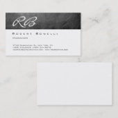 Gray Chalkboard Pattern Monogram Visitekaartje (Voorkant / Achterkant)