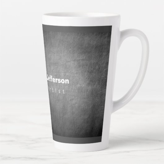 Gray Chalkboard Pattern Red Latte Mok (Rechts)