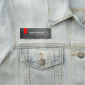 Gray Chalkboard Pattern Red Naamplaatje (In situ)