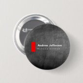 Gray Chalkboard Pattern Red Ronde Button 5,7 Cm (Voorkant /achterkant)