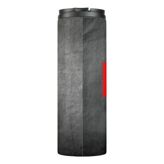 Gray Chalkboard Pattern Red Thermosbeker (Achterkant)