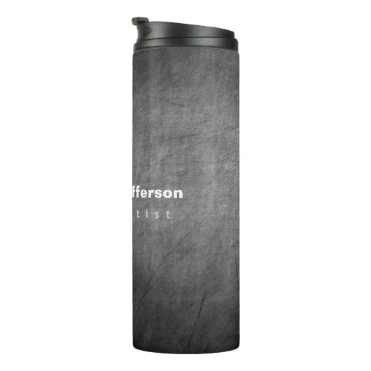 Gray Chalkboard Pattern Red Thermosbeker (Geroteerd rechts)