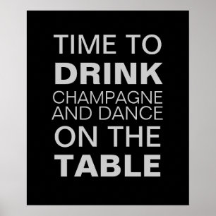 Gray Champagne Party Poster