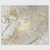 Gray Champaigne Gold Marble Grey Metallic Stroke Cadeaupapier (Vlak)