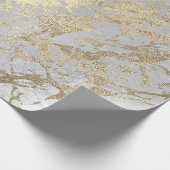 Gray Champaigne Gold Marble Grey Metallic Stroke Cadeaupapier (Hoek)