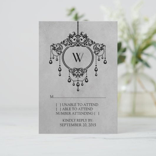 Gray Chandelier Response Kaart (Staand voorkant)