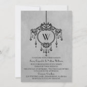 Gray  Chandelier Wedding Invite Kaart (Voorkant)