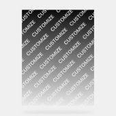 Gray (changeable color) Ombre & Text Pattern Acryl Bord (Voorkant)