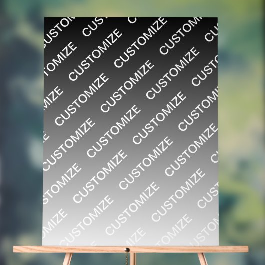 Gray (changeable color) Ombre & Text Pattern Acryl Bord (Neutraal)