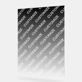 Gray (changeable color) Ombre & Text Pattern Acryl Bord (Hoek)