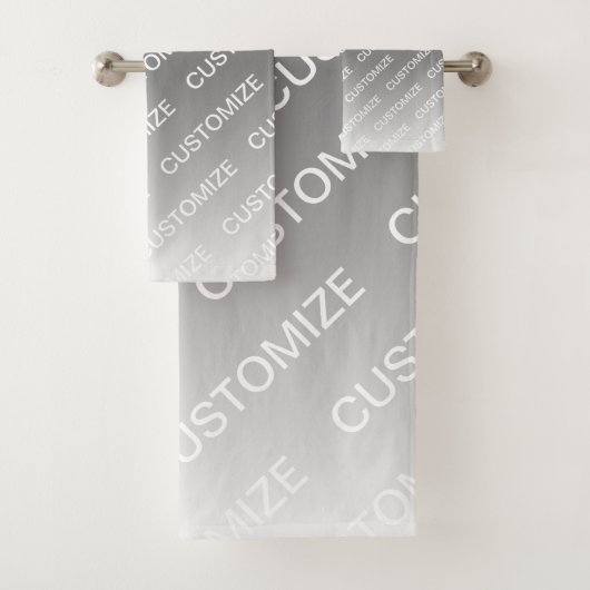 Gray (changeable color) Ombre & Text Pattern Bad Handdoek (Insitu)