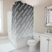 Gray (changeable color) Ombre & Text Pattern Douchegordijn (In situ)