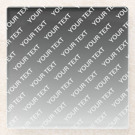 Gray (changeable color) Ombre & Text Pattern Glazen Onderzetter (Voorkant)