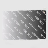 Gray (changeable color) Ombre & Text Pattern Golfhanddoek (Horizontaal)