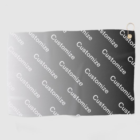 Gray (changeable color) Ombre & Text Pattern Golfhanddoek (Horizontaal)