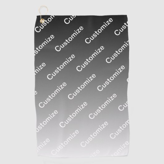 Gray (changeable color) Ombre & Text Pattern Golfhanddoek (Voorkant)