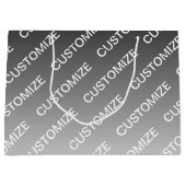 Gray (changeable color) Ombre & Text Pattern Groot Cadeauzakje (Voorkant)